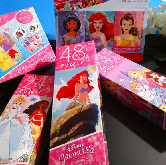 5PC Disney Princess Puzzles and More Set - Picture 4 of 7